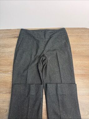 Ann Taylor Factory Curvy Fit Black/Gray Speckled Wide Leg Career Pants Size 4
